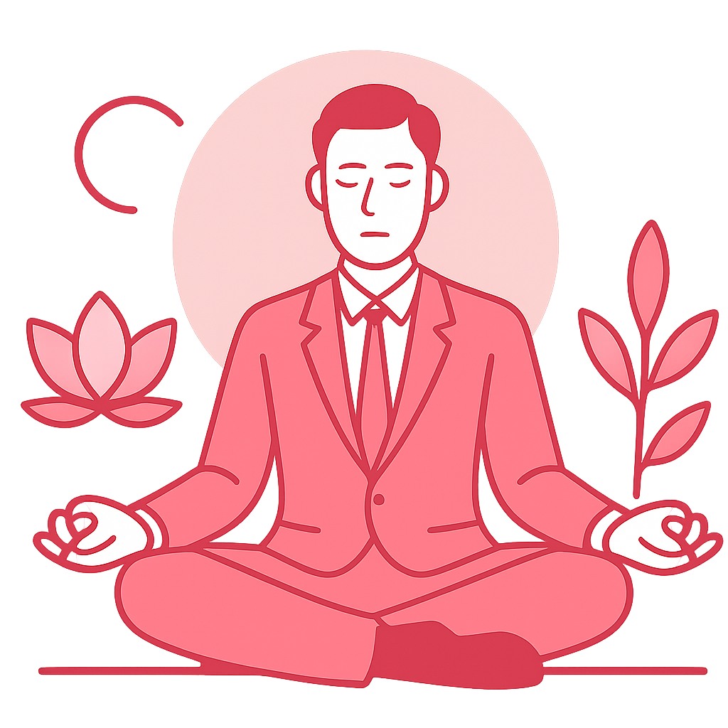 静かに瞑想するビジネスオーナー